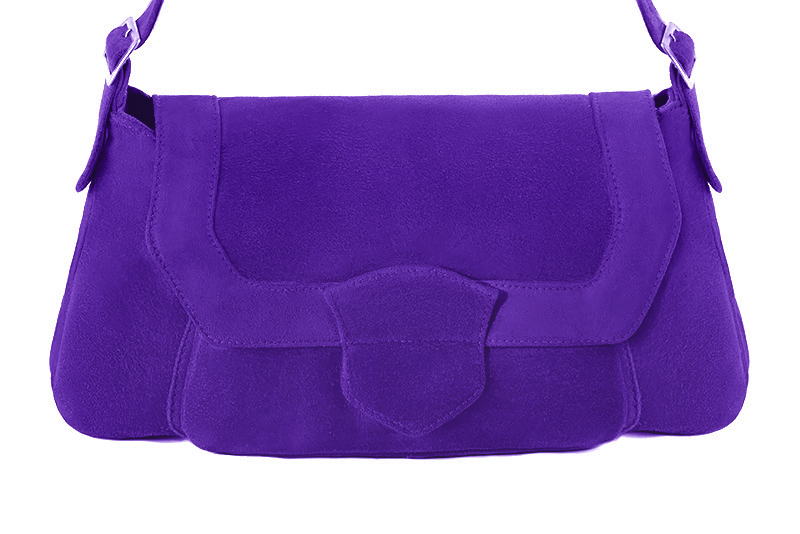 Dress handbag in violet purple leather - Profile view